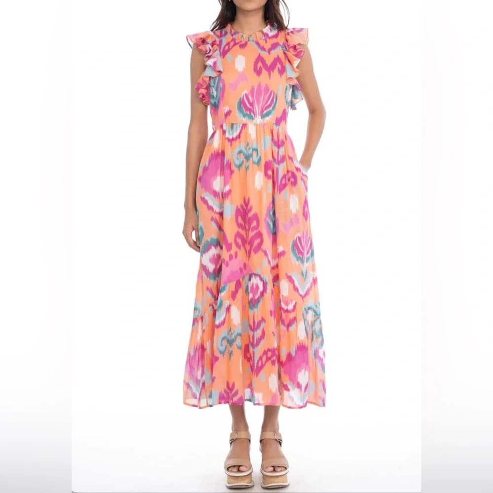 Banjanan Hannah Dress - Ikat Floral Spice - Picture 5 of 5